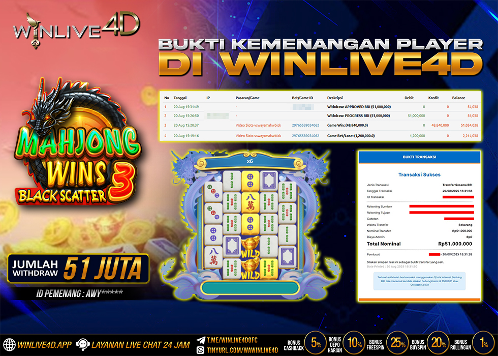 WINLIVE4D JACKPOT SLOT MAHJONG WINS 3