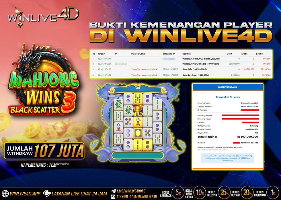 WINLIVE4D JACKPOT SLOT MAHJONG WINS 3
