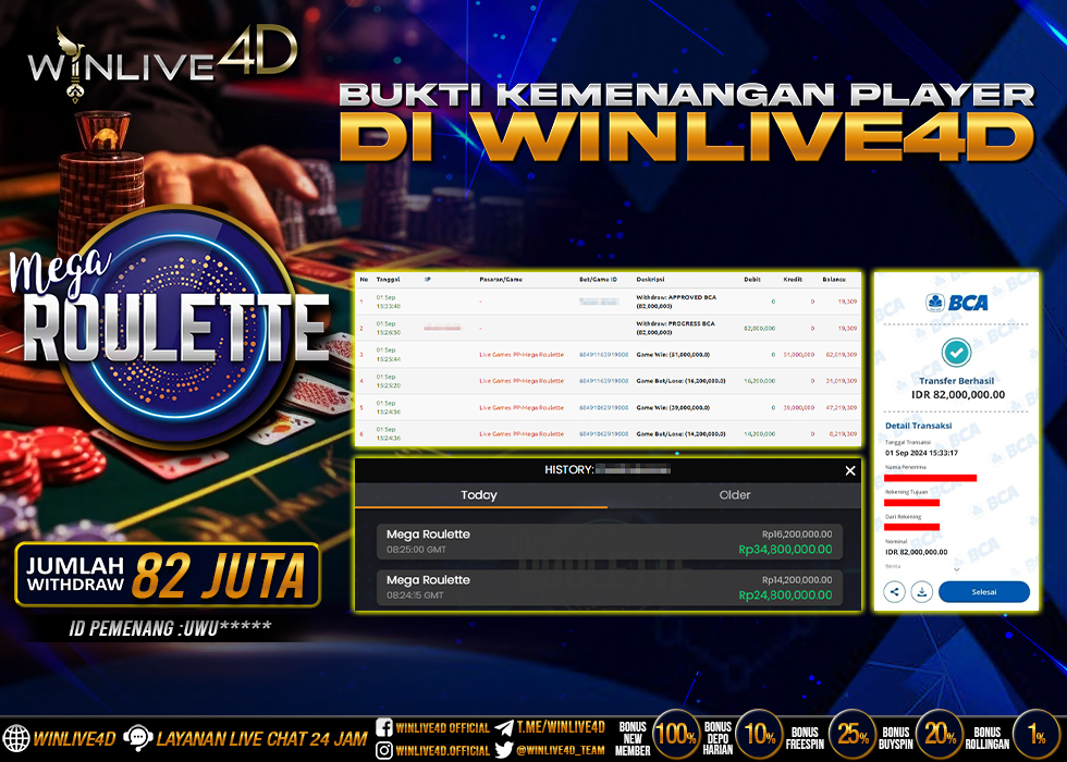 WINLIVE4D JACKPOT LIVE CASINO MEGA ROULETTE
