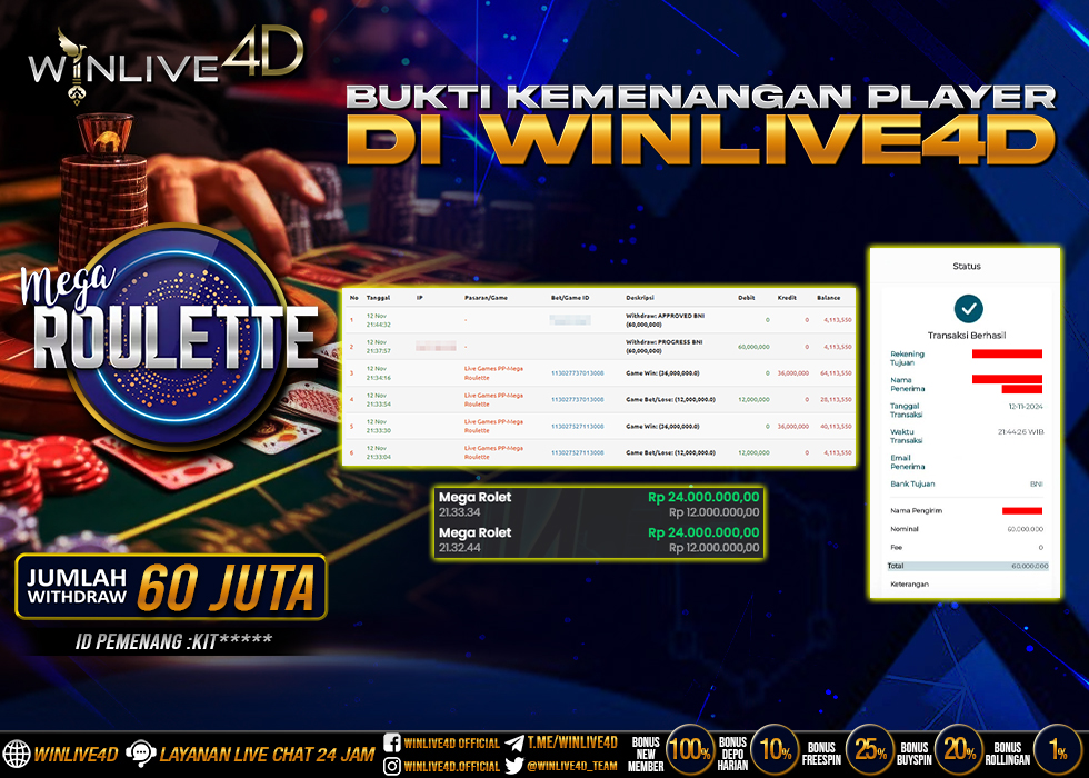 WINLIVE4D JACKPOT LIVE CASINO MEGA ROULETTE