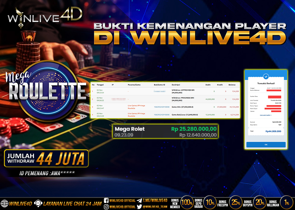 WINLIVE4D JACKPOT LIVE CASINO MEGA ROULETTE