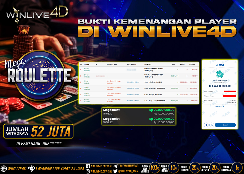 WINLIVE4D JACKPOT LIVE CASINO MEGA ROULETTE