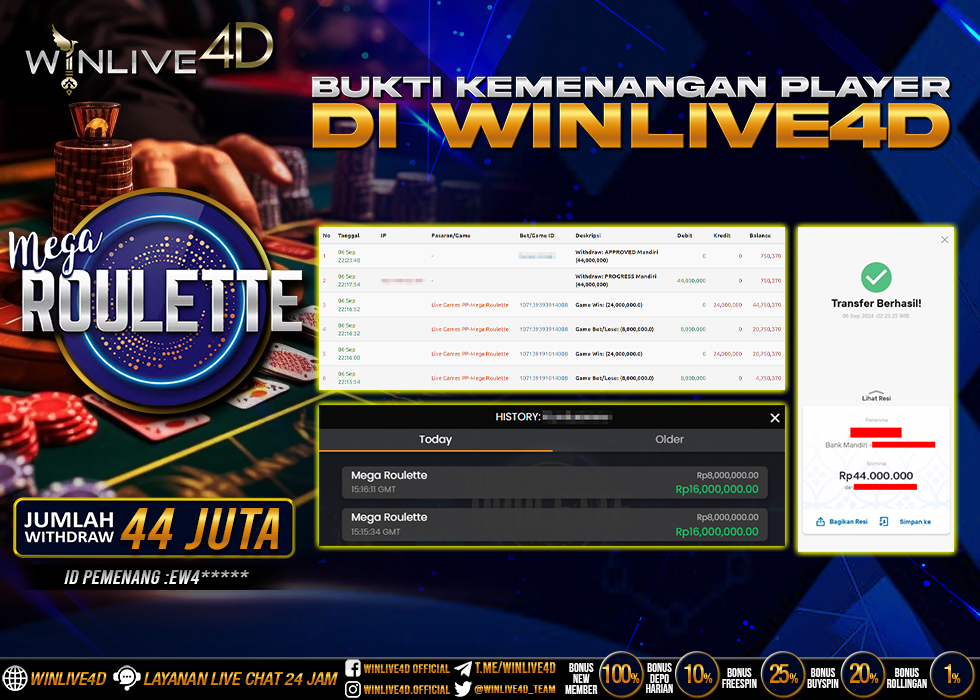 WINLIVE4D JACKPOT LIVE CASINO MEGA ROULETTE