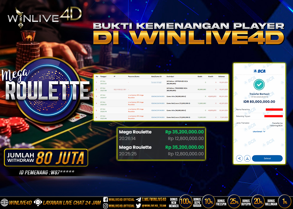WINLIVE4D JACKPOT LIVE CASINO MEGA ROULETTE