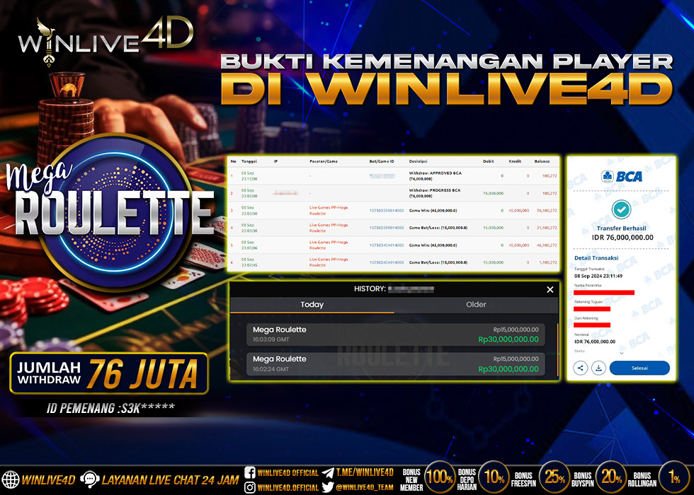 WINLIVE4D JACKPOT LIVE CASINO MEGA ROULETTE