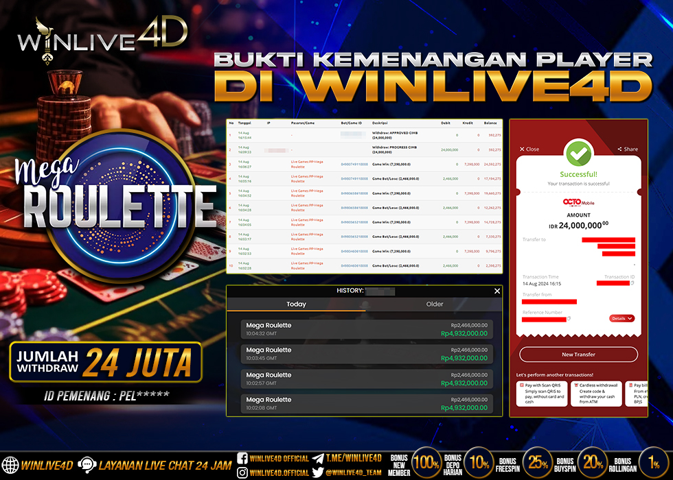 WINLIVE4D JACKPOT LIVE CASINO MEGA ROULETTE