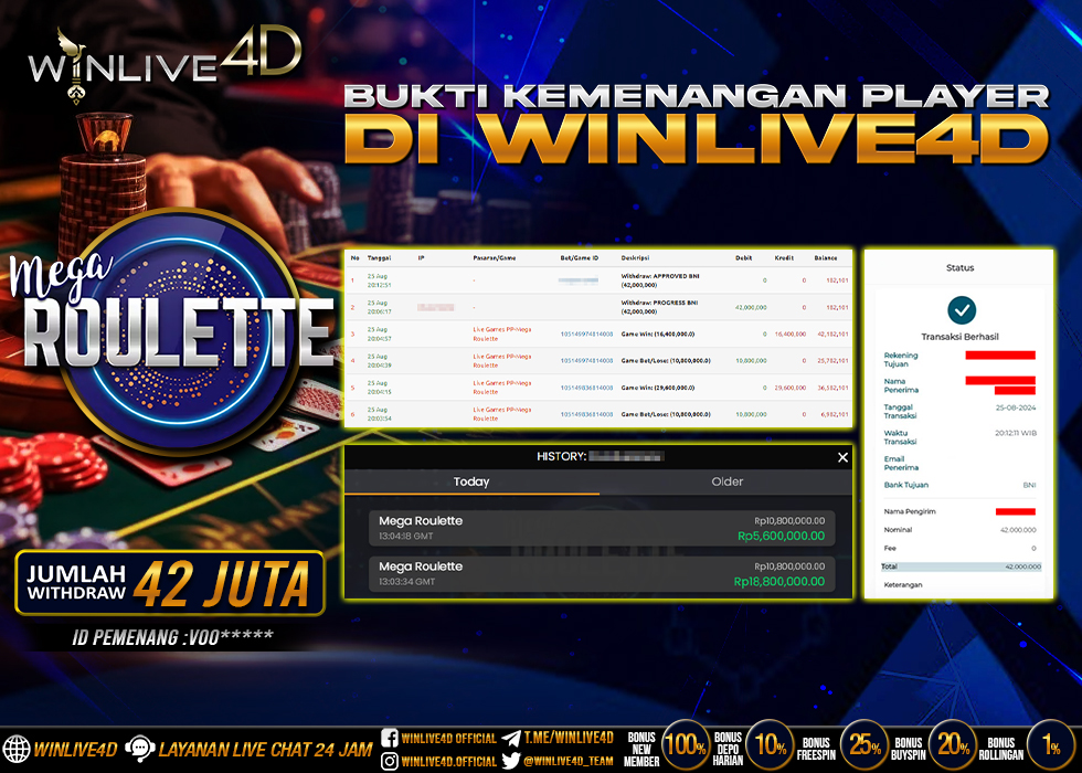 WINLIVE4D JACKPOT LIVE CASINO MEGA ROULETTE