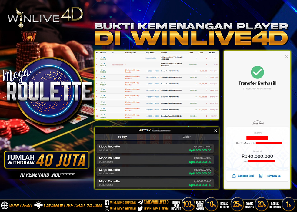 WINLIVE4D JACKPOT LIVE CASINO MEGA ROULETTE