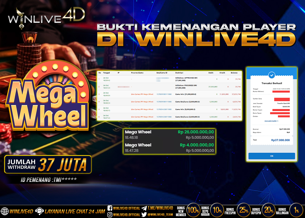 WINLIVE4D LIVE CASINO MEGA WHEEL 26-10-24