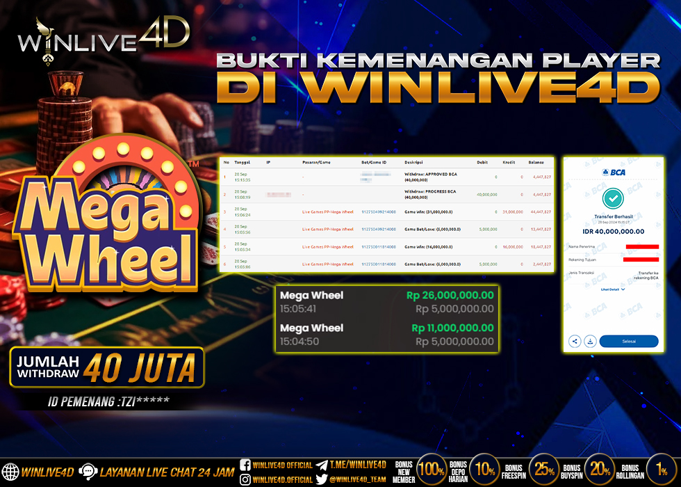 WINLIVE4D JACKPOT LIVE CASINO MEGA WHEEL
