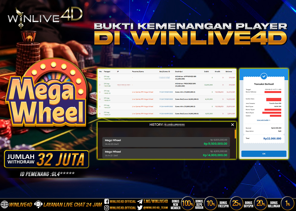 WINLIVE4D JACKPOT LIVE CASINO MEGA WHEEL