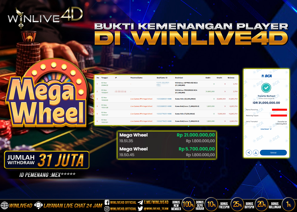 WINLIVE4D JACKPOT LIVE CASINO MEGA WHEEL