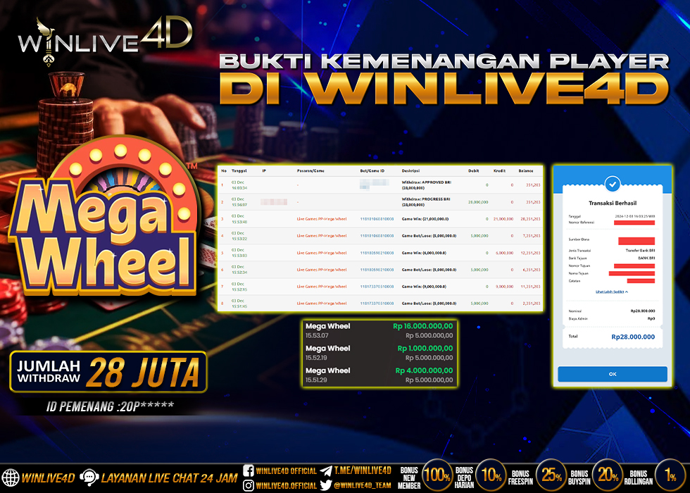WINLIVE4D JACKPOT LIVE CASINO MEGA WHEEL
