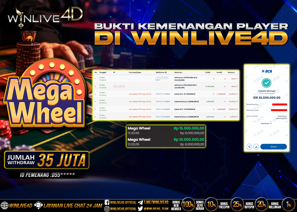 WINLIVE4D JACKPOT LIVE CASINO MEGA WHEEL