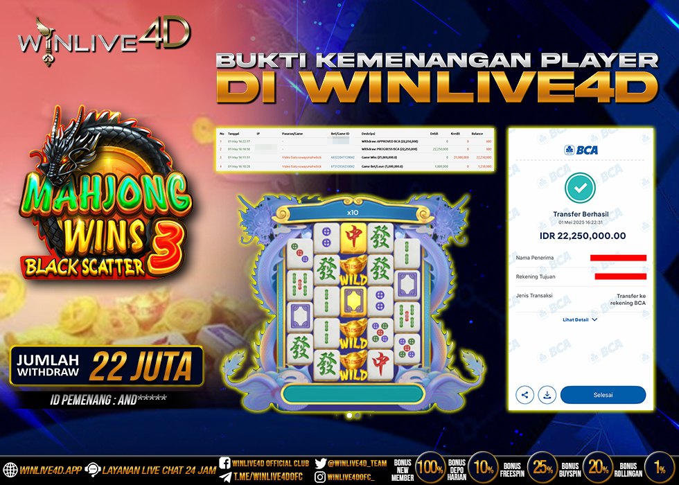 WINLIVE4D JACKPOT SLOT MAHJONG WINS 3
