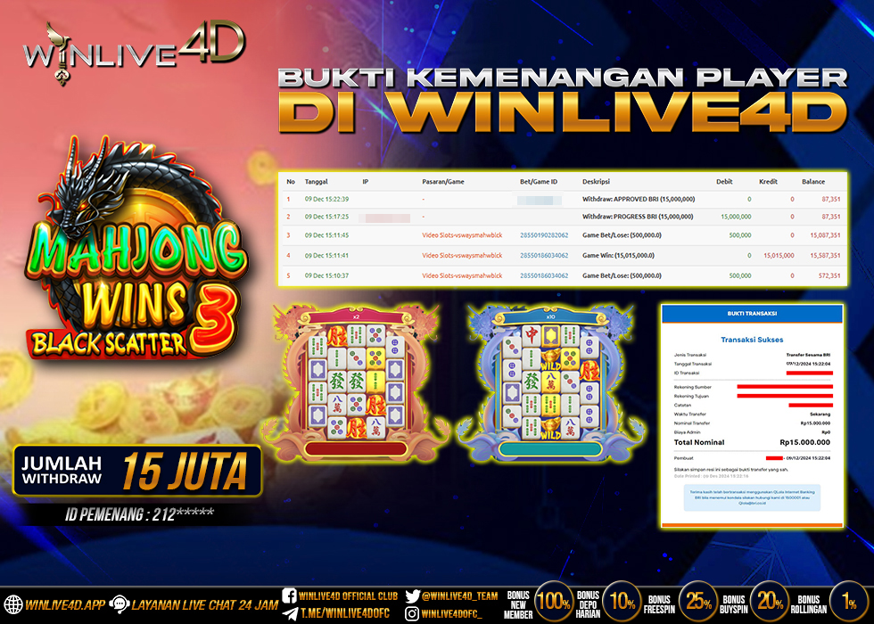 WINLIVE4D JACKPOT SLOT MAHJONG WINS 3