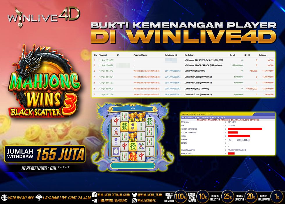 WINLIVE4D JACKPOT SLOT MAHJONG WINS 3