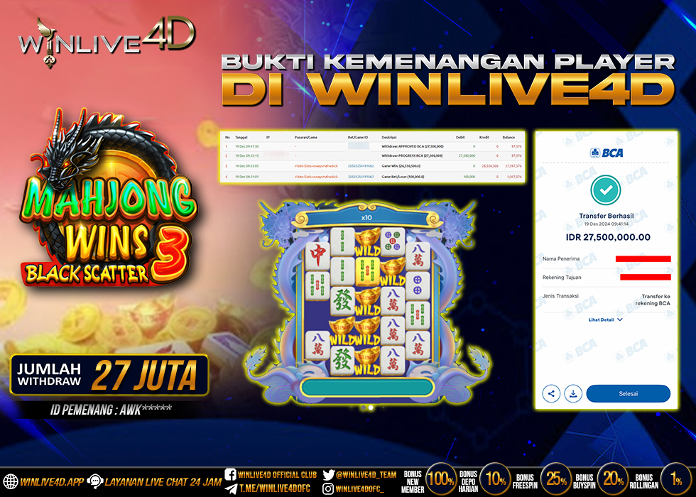 WINLIVE4D JACKPOT SLOT MAHJONG WINS 3
