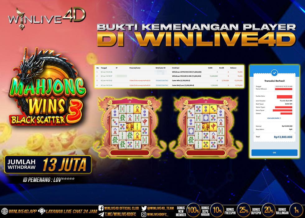 WINLIVE4D JACKPOT SLOT MAHJONG WINS 3
