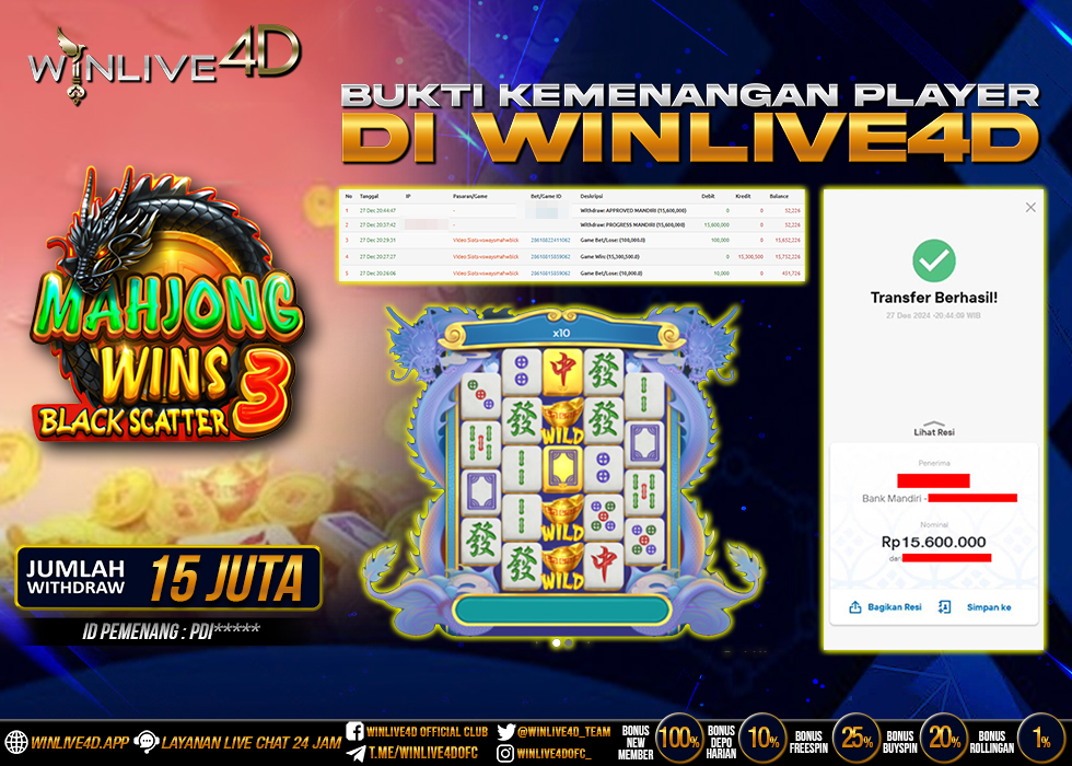 WINLIVE4D JACKPOT SLOT MAHJONG WINS 3