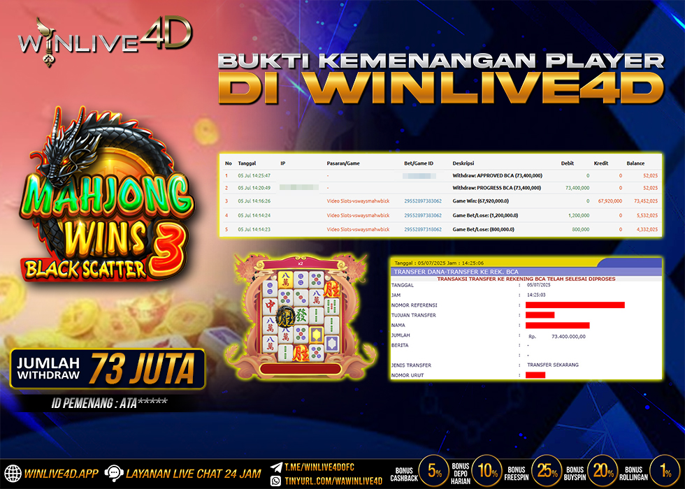 WINLIVE4D JACKPOT SLOT MAHJONG WINS 3
