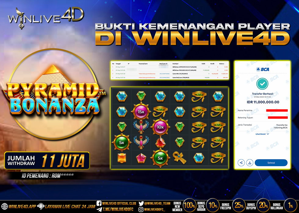 WINLIVE4D JACKPOT SLOT PYRAMID BONANZA