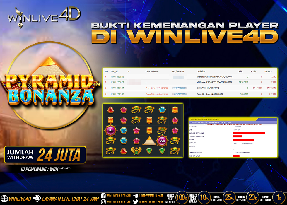 WINLIVE4D JACKPOT SLOT PYRAMID BONANZA