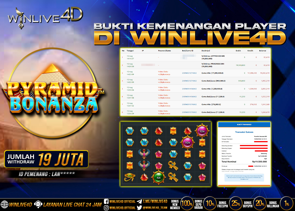 WINLIVE4D JACKPOT SLOT PYRAMID BONANZA