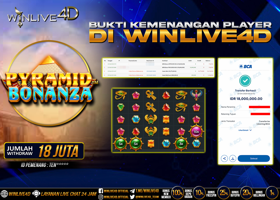 WINLIVE4D JACKPOT SLOT PYRAMID BONANZA
