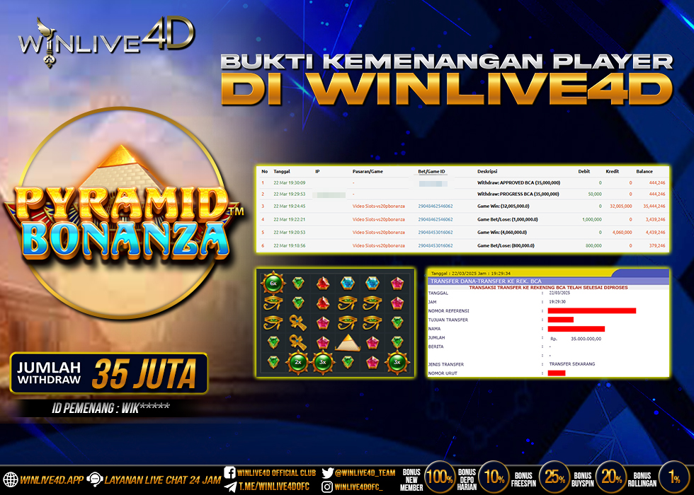 WINLIVE4D JACKPOT SLOT PYRAMID BONANZA