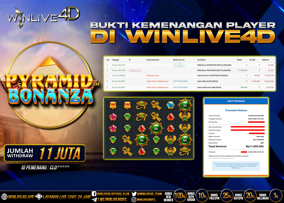 WINLIVE4D JACKPOT SLOT PYRAMID BONANZA