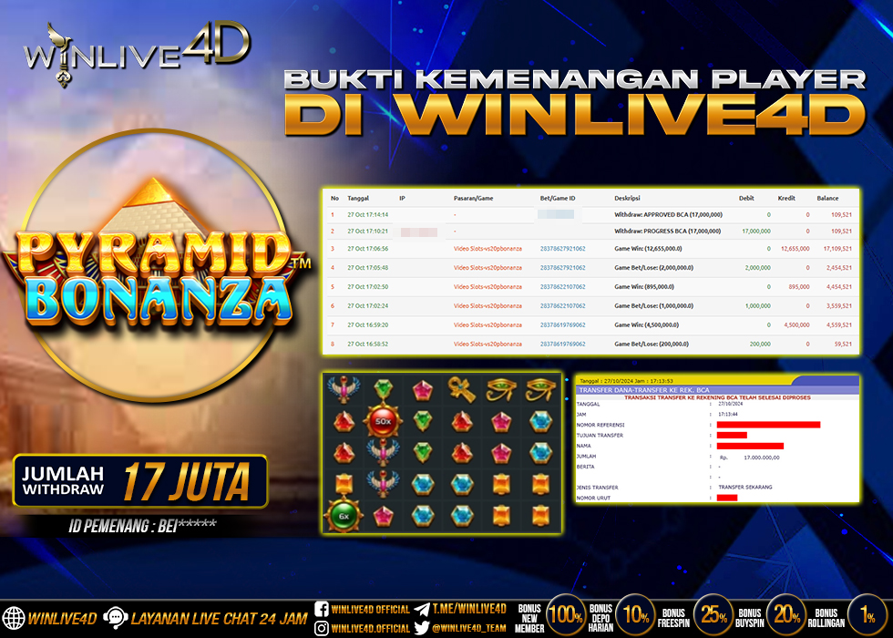 WINLIVE4D JACKPOT SLOT PYRAMID BONANZA