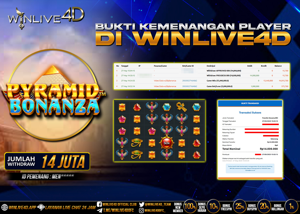 WINLIVE4D JACKPOT SLOT PYRAMID BONANZA