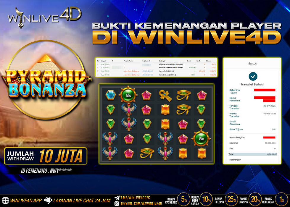WINLIVE4D JACKPOT SLOT PYRAMID BONANZA