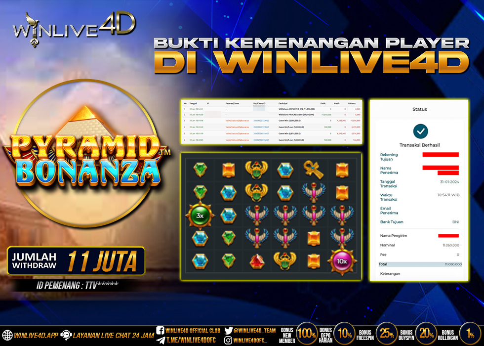 WINLIVE4D JACKPOT SLOT PYRAMID BONANZA