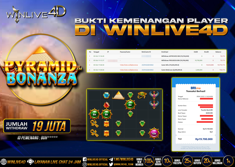 WINLIVE4D JACKPOT SLOT PYRAMID BONANZA