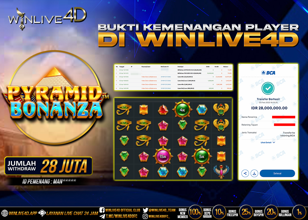 WINLIVE4D JACKPOT SLOT PYRAMID BONANZA