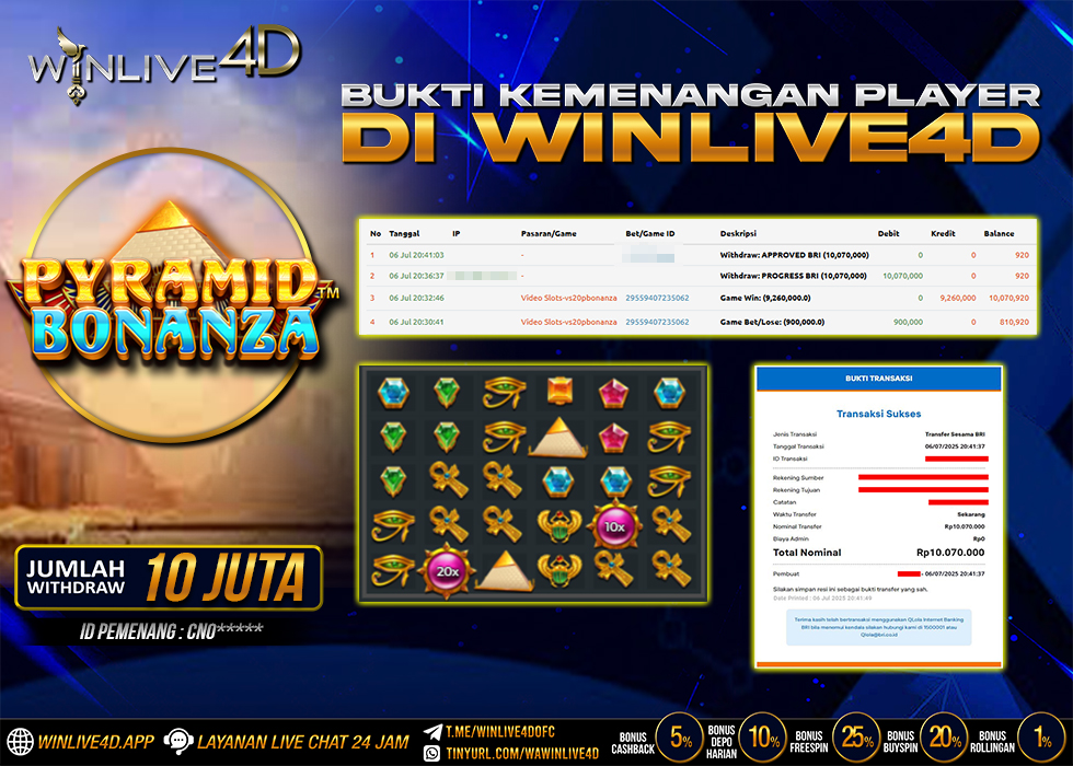 WINLIVE4D JACKPOT PYRAMID BONANZA