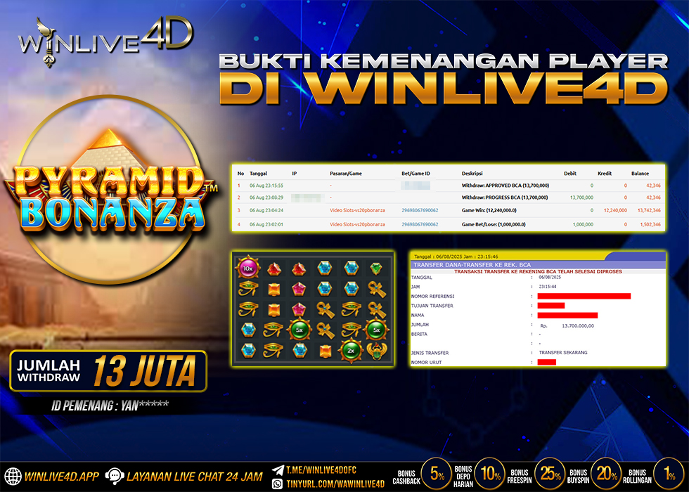 WINLIVE4D JACKPOT PYRAMID BONANZA