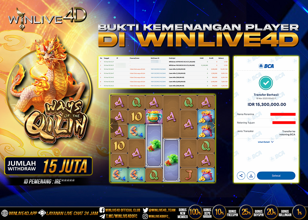 WINLIVE4D JACKPOT SLOT WAYS OF THE QILIN