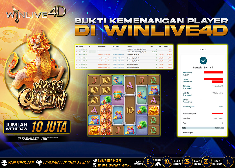 WINLIVE4D JACKPOT SLOT WAYS OF THE QILIN