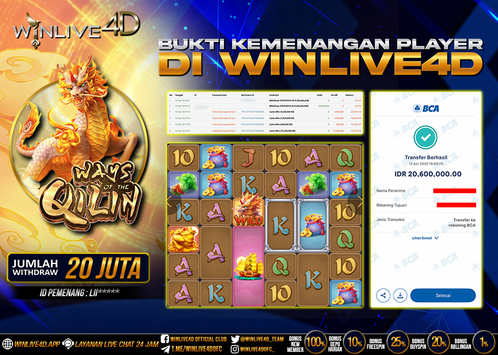 WINLIVE4D JACKPOT SLOT WAYS OF THE QILIN
