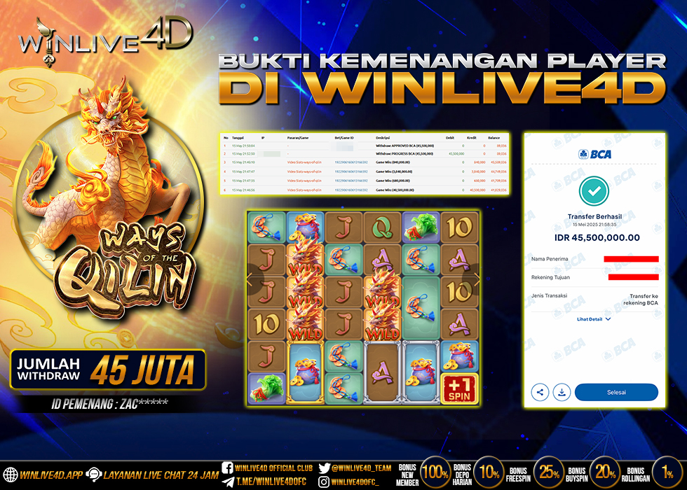WINLIVE4D JACKPOT SLOT WAYS OF THE QILIN