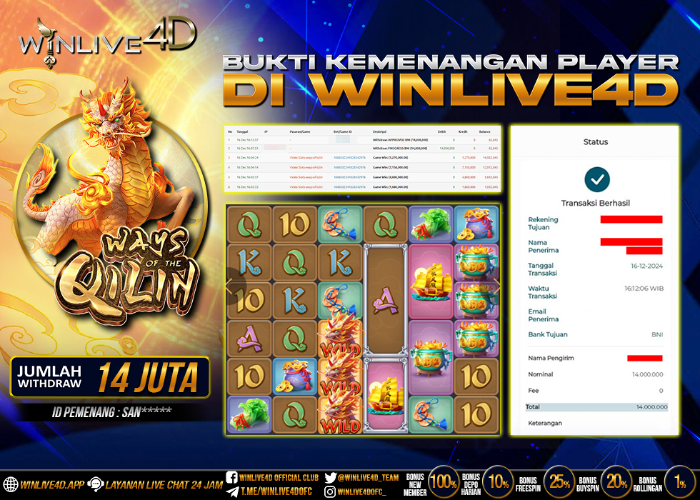 WINLIVE4D JACKPOT SLOT WAYS OF THE QILIN