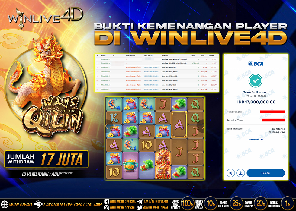 WINLIVE4D JACKPOT SLOT WAYS OF THE QILIN