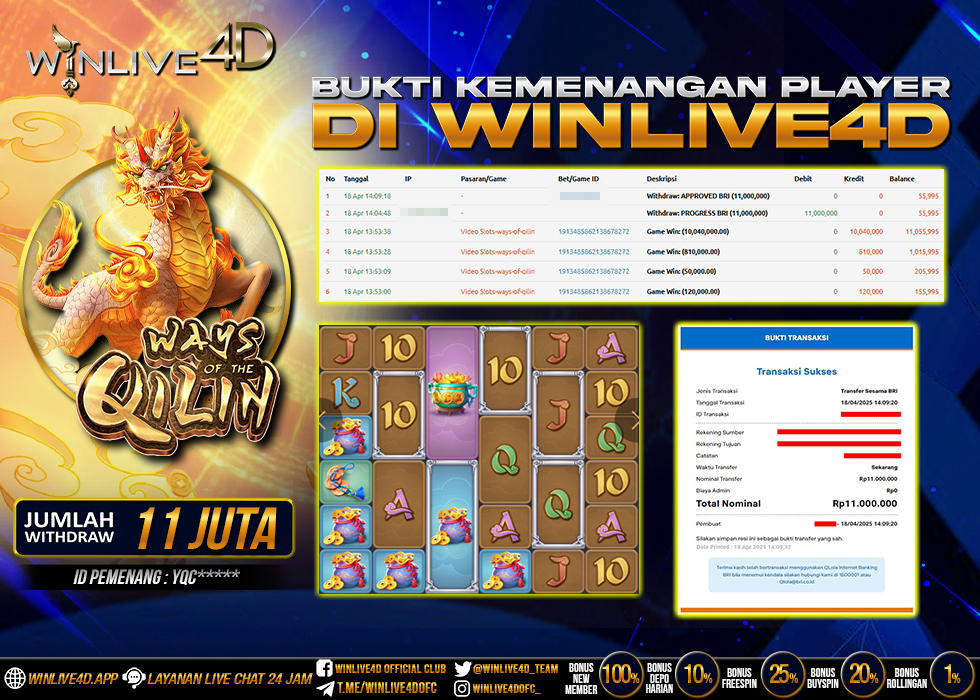 WINLIVE4D JACKPOT SLOT WAYS OF THE QILIN