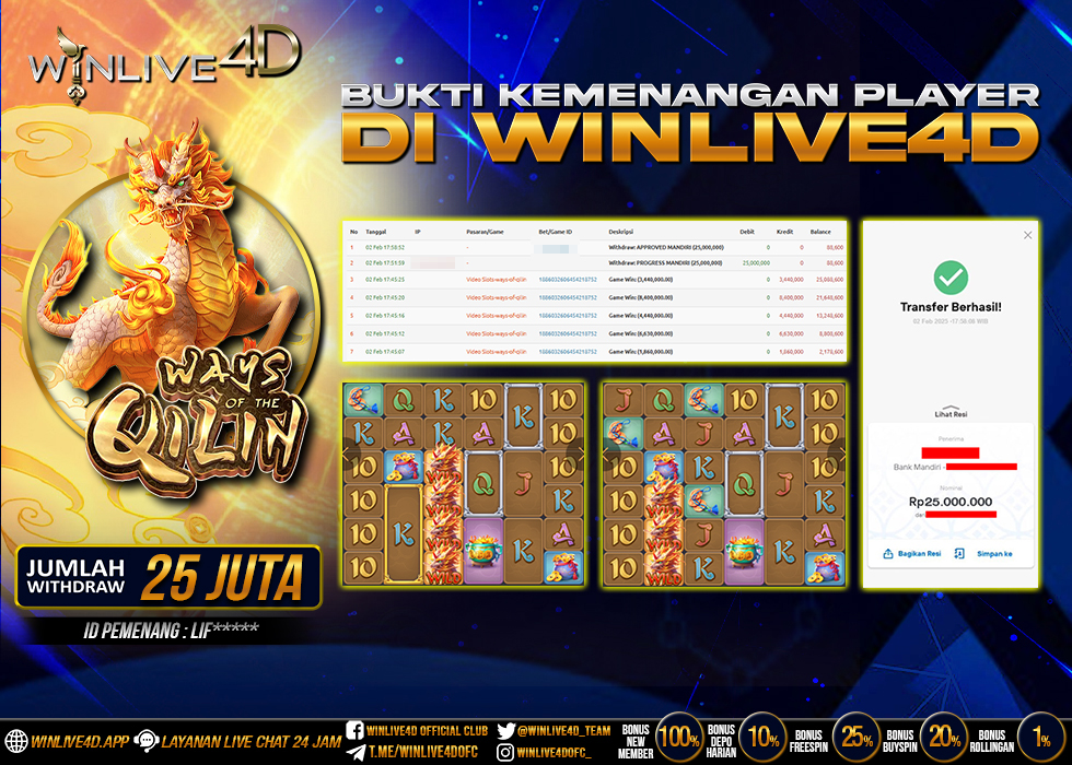WINLIVE4D JACKPOT SLOT WAYS OF THE QILIN