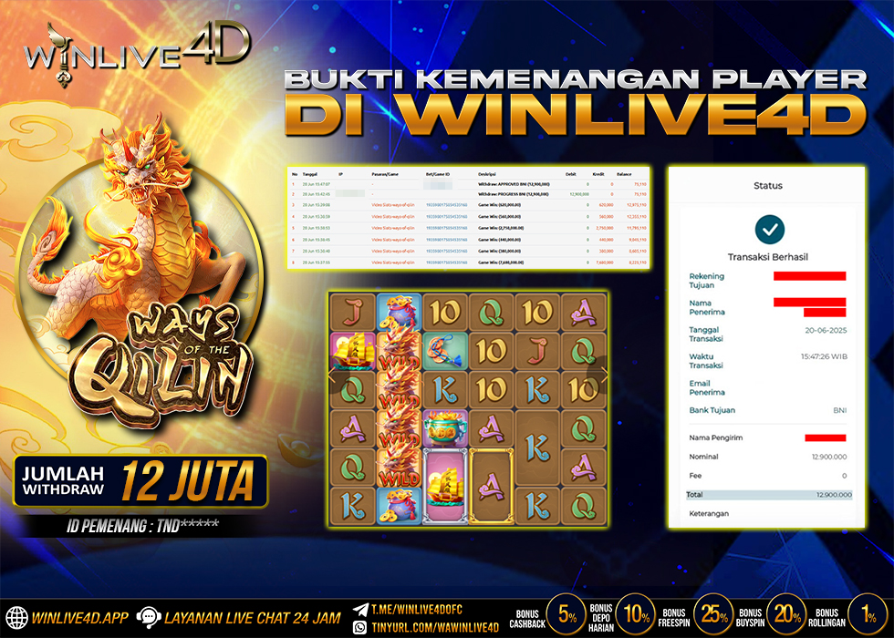 WINLIVE4D JACKPOT SLOT WAYS OF THE QILIN