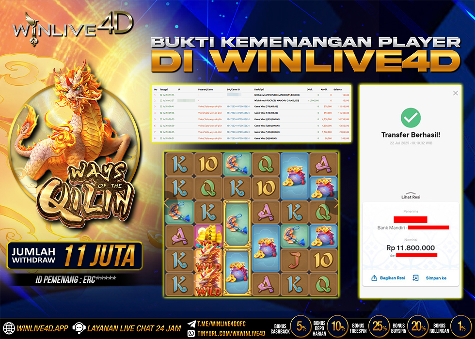 WINLIVE4D JACKPOT SLOT WAYS OF THE QILIN