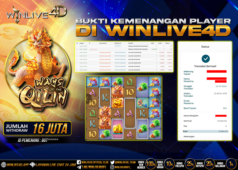 WINLIVE4D JACKPOT SLOT WAYS OF THE QILIN